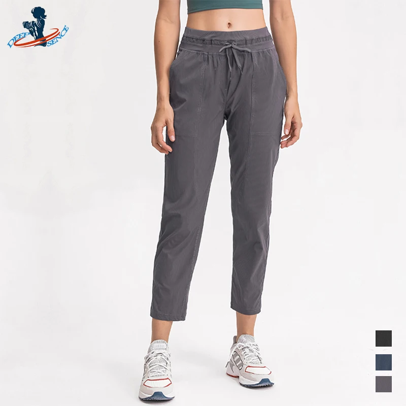

DEEPSENCE 2021 Women's Harem Capris Pants Yoga Sweatpants Female Gym Fitness Workout Clothes Loose Joggers Trousers Cropped Pant