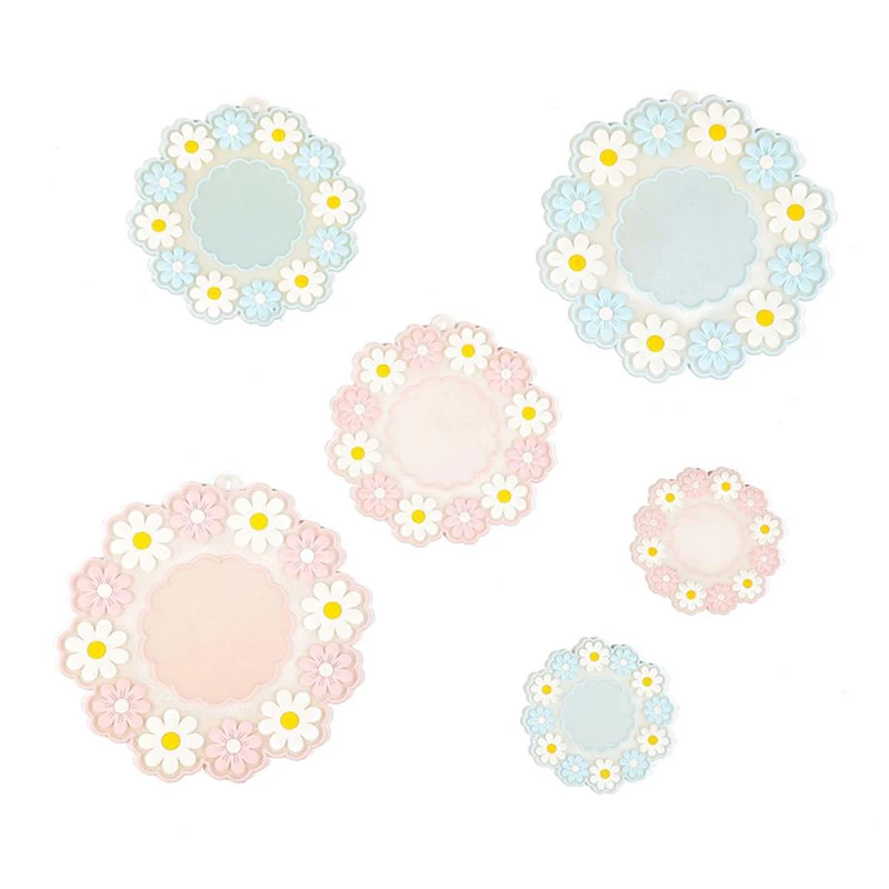 

Little Daisy Blossom Insulation Table Mat Silicone Table Mat Girl Heart Cute Non-slip Bowl Mat Tea Coaster Place Mat