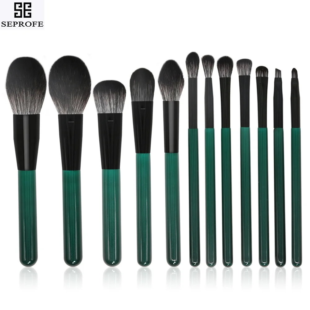 2019 Новинка 12 шт Зеленые кисти для макияжа деревянная ручка тени век Кисточка