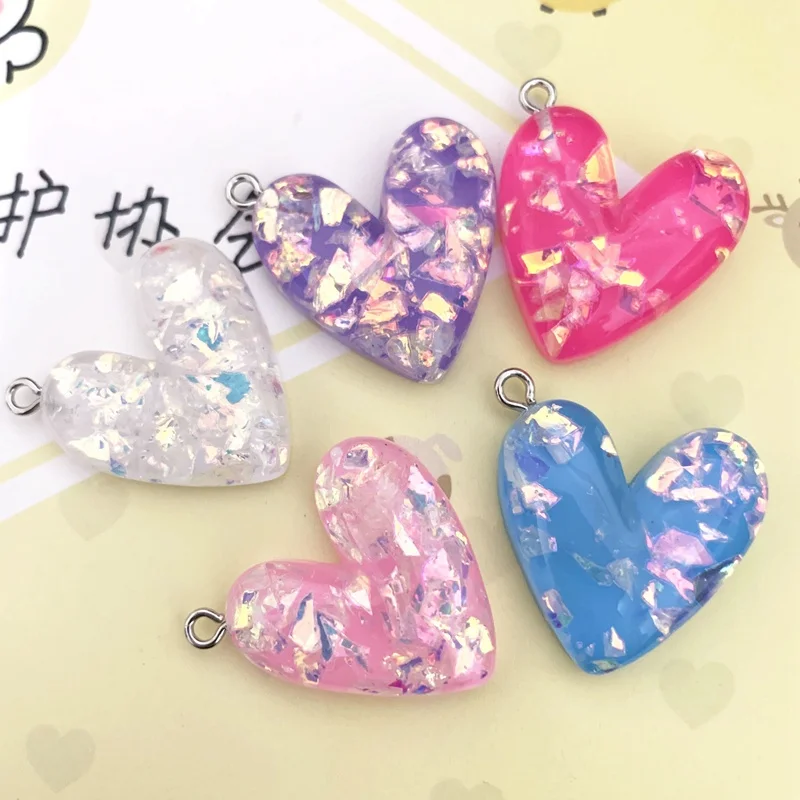 

Подвеска в виде сердца с имитацией опала, 27 х28 мм