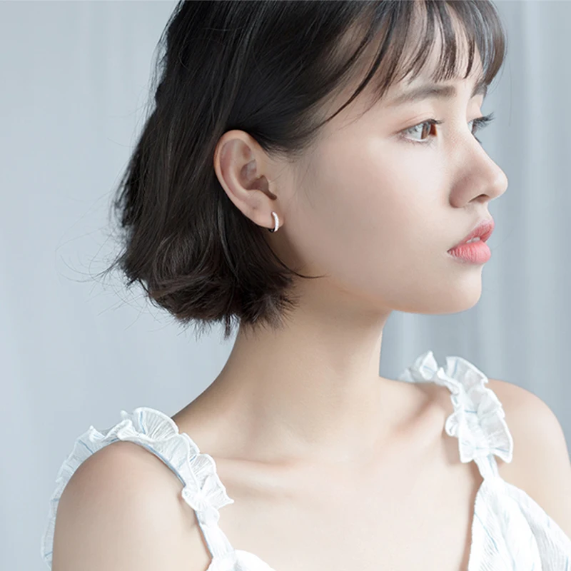 Женские круглые серьги-кольца INZATT минималистичные серьги из настоящего серебра