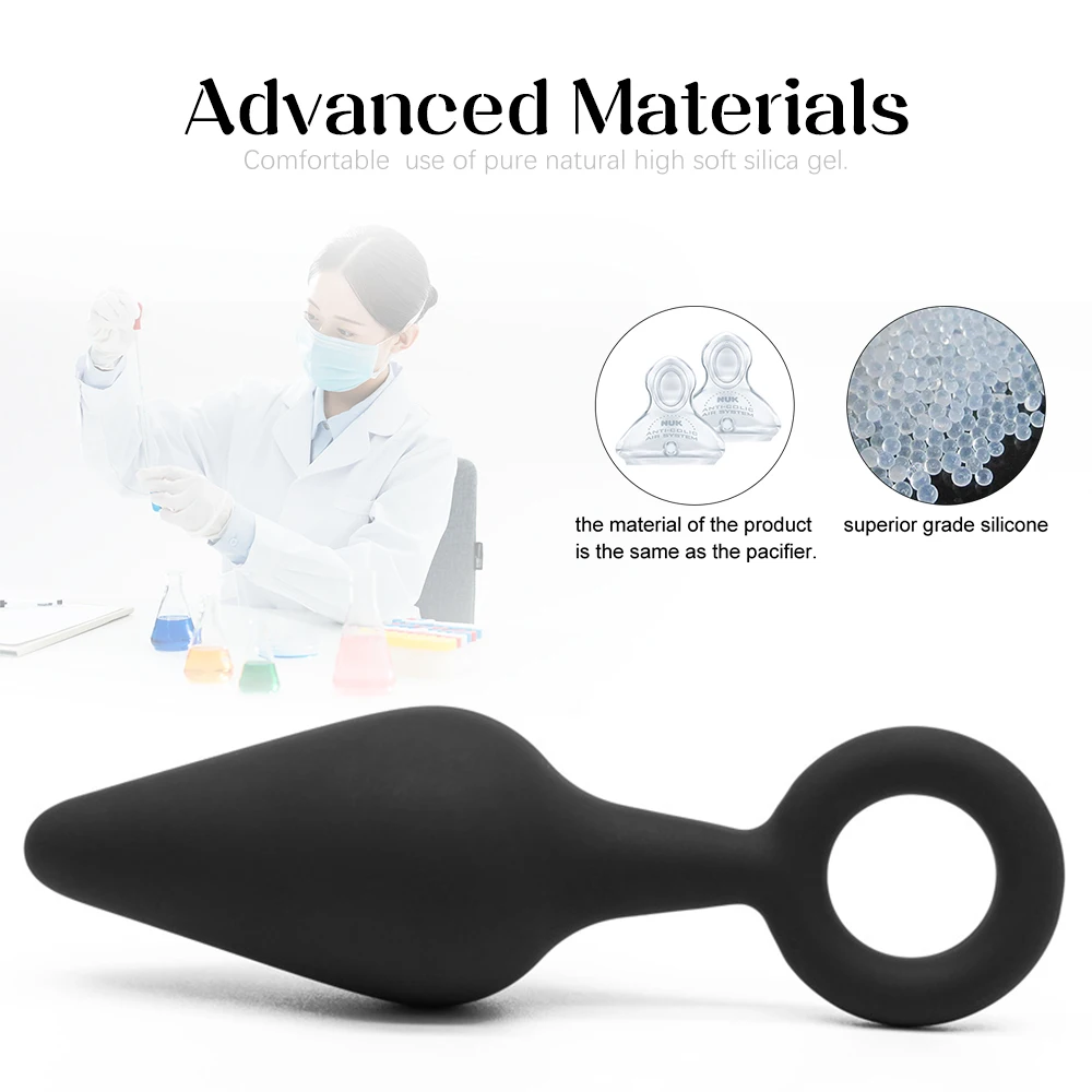 Анальная пробка с силиконовым кольцом для массажа простаты секс игра взрослых