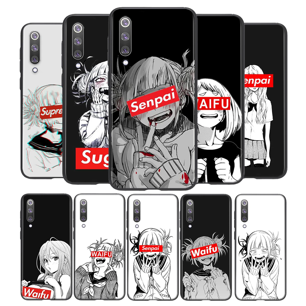 

Sugoi Senpai Anime Waifu For Xiaomi Mi 11i 11 10T 10i 9T 9 Note 10 Ultra Lite Pro 5G SE Black Phone Case Soft TPU Funda Capa