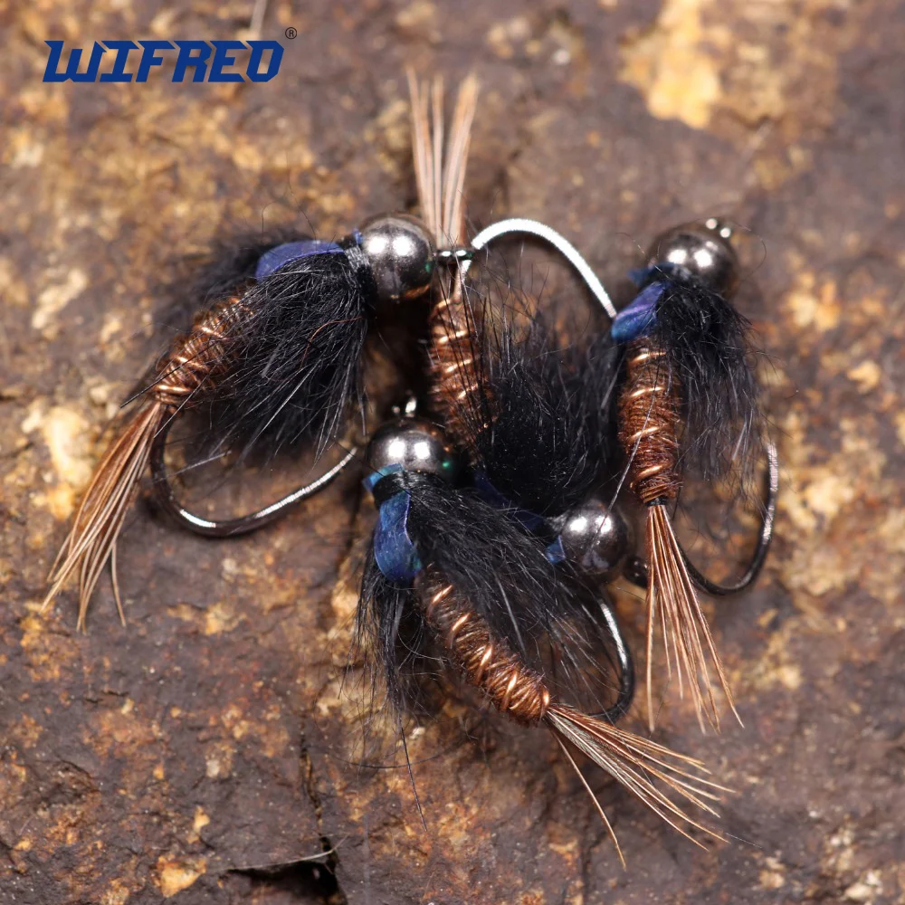 Флэш-приманка Wifreo 6 шт. хвост фазана вольфрамовая головка-Нимфа имитация