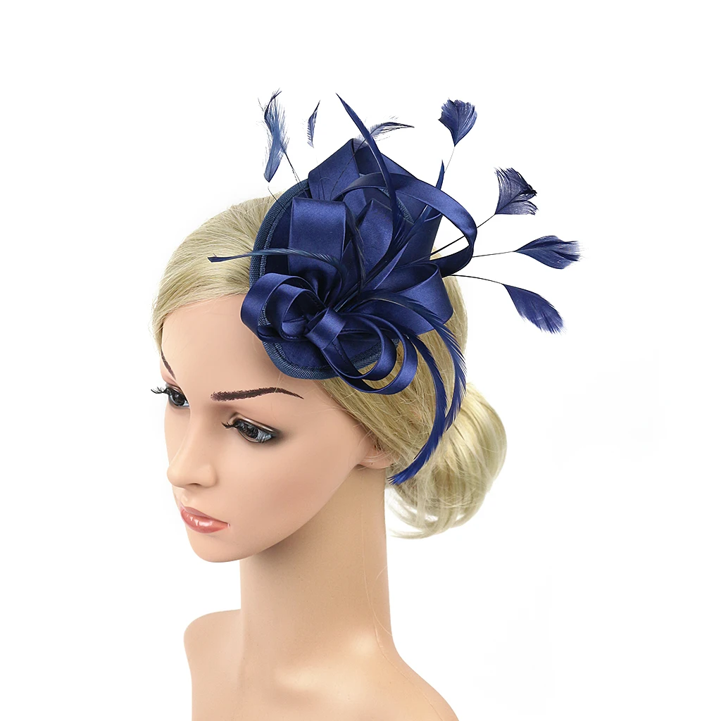 1 шт. атласная перо Для женщин для торжественного случая зажим дамы день гонок