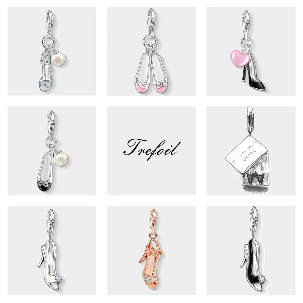 Розовые балетные туфли сандалии с подвеской ювелирные изделия из стерлингового