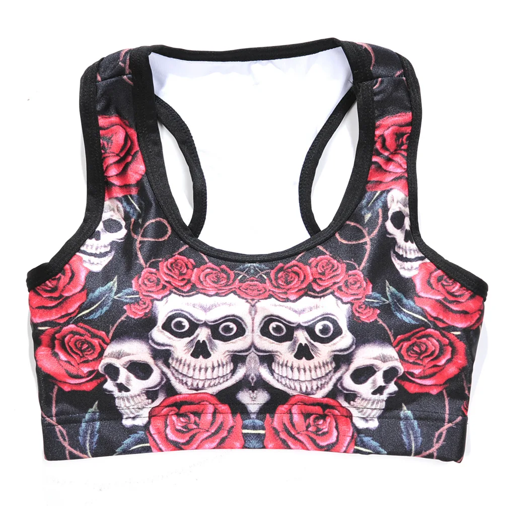 New style fashion rose head ring skeleton steel sports bra vest for digital printing |