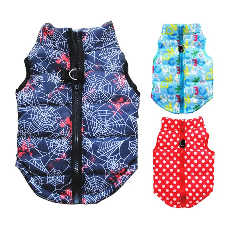 Зимняя одежда для собак ветрозащитный жилет теплая щенков пальто на молнии с