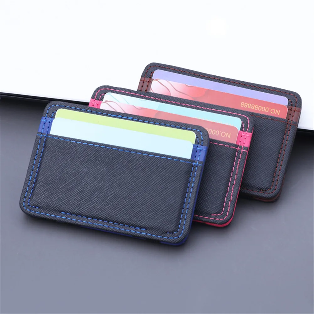 

Мужской кошелек контрастных цветов, чехол для кредитных карт, с поперечным узором, Для водительских прав, женский модный держатель для карт