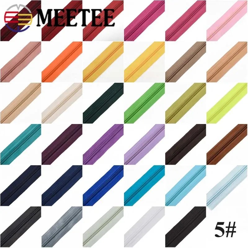 Meetee 5 #5/10 метров нейлоновая молния + выдвижные ползунки для домашнего текстиля