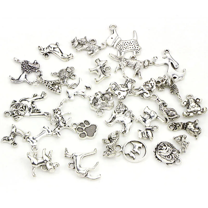 30 шт./компл. Ретро Античное серебряное веревочное ожерелье ручной работы с