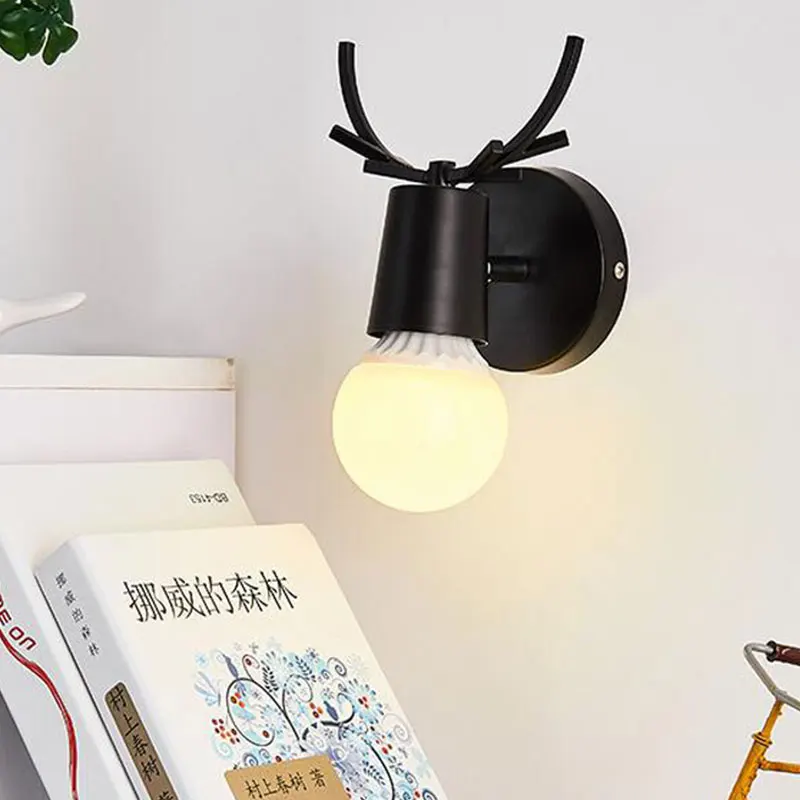 Современная настенная лампа креативные макароны Мультяшные олени рогатки