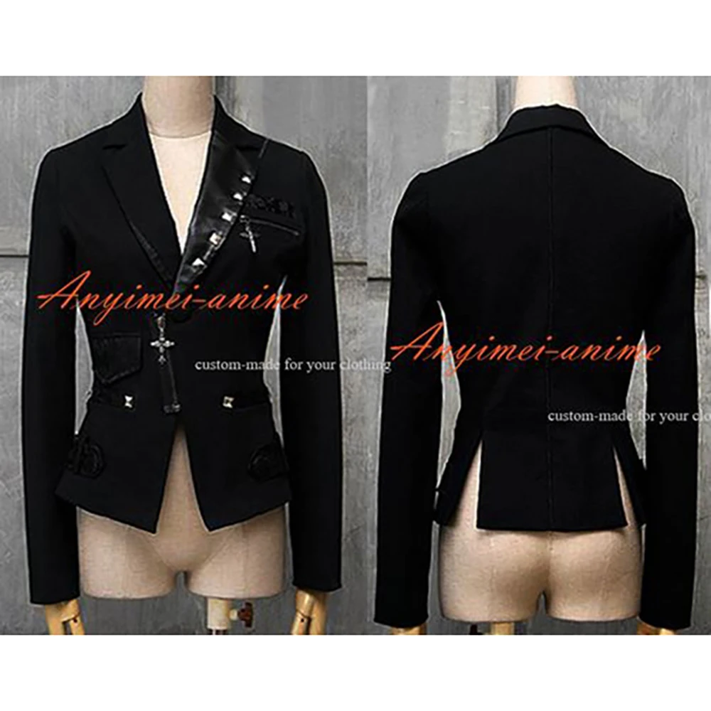 

fondcosplay hiphop Gothic Tripp Lolita Punk Sweet Fashion Coat Black cotton Jacket Small Leisure Suit Custom-Made[CK1276]