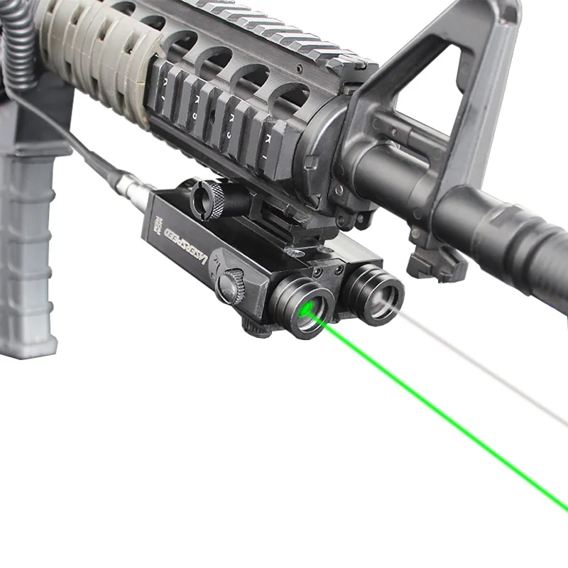 

Military 5mw Green Laser Sight Dual Beam Green Laser and Infrared IR Laser Rifle Airsoft Tactical Laser Pointer For AR15 AK47