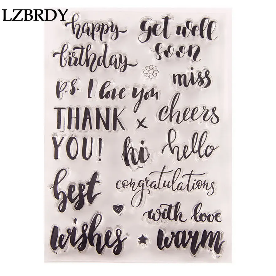 1 упаковка с днем рождения спасибо поздравления прозрачные резиновые марки для