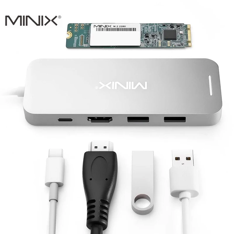 MINIX NEO C-S2 usb-концентратор USB-C многопортовый Накопитель SSD Тип C концентратор HDMI USB 3,0 120G/240G высокоскоростной передачи все в одном для MacBook