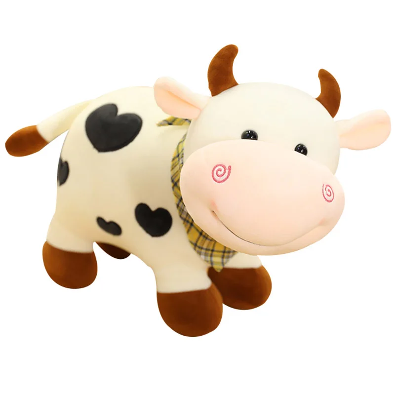 

25/30/40cm Cute Love Cow dolls Stuffed plush cattle toys down cotton pillows Real life standing bull ornament present for babies