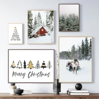 winter forest decor picture christmas nordic room decoration wall art canvas painting scandinavian posters paintings home decor