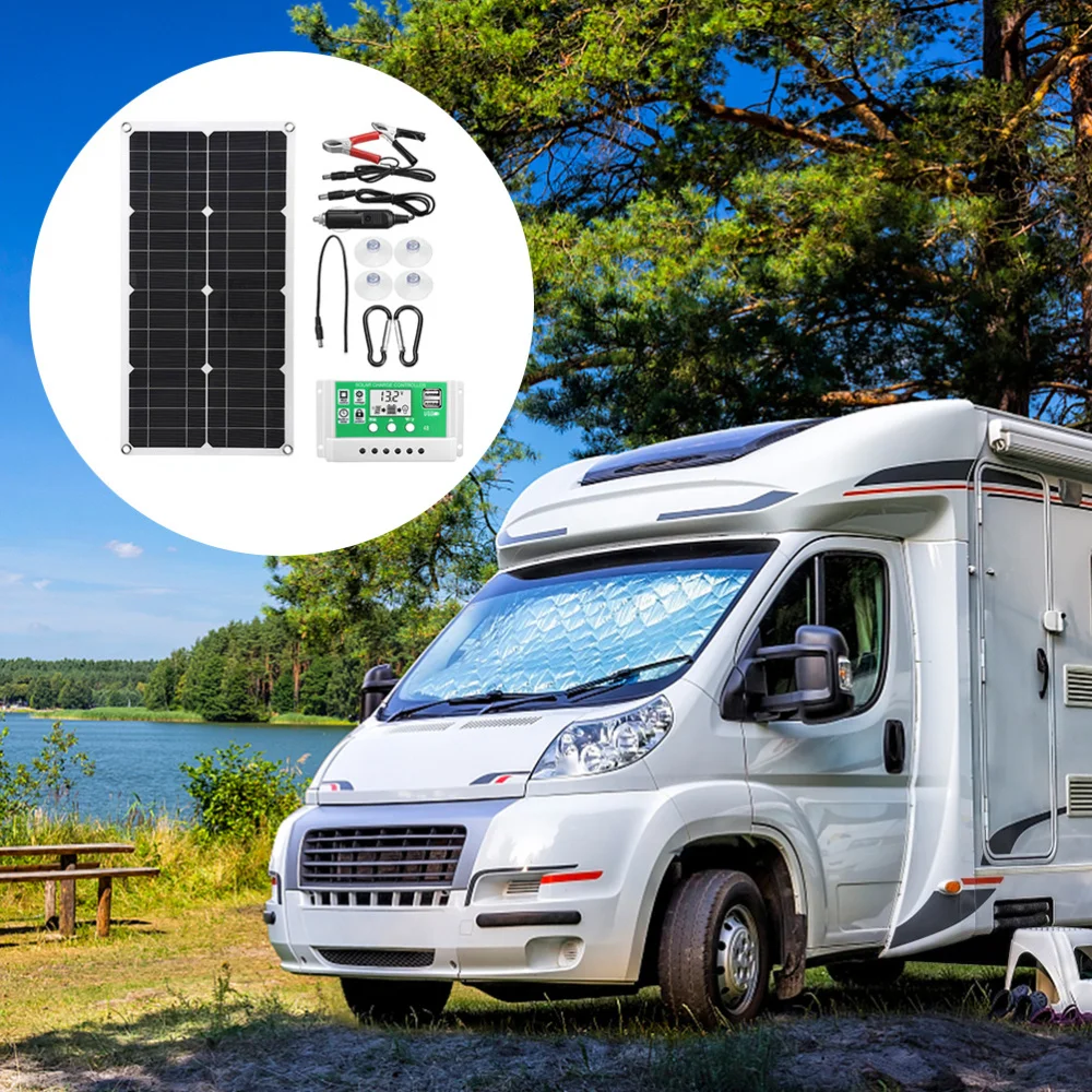 

1 set of Solar Power Panel Emergency Solar Mobile Power Car Solar Panel Board