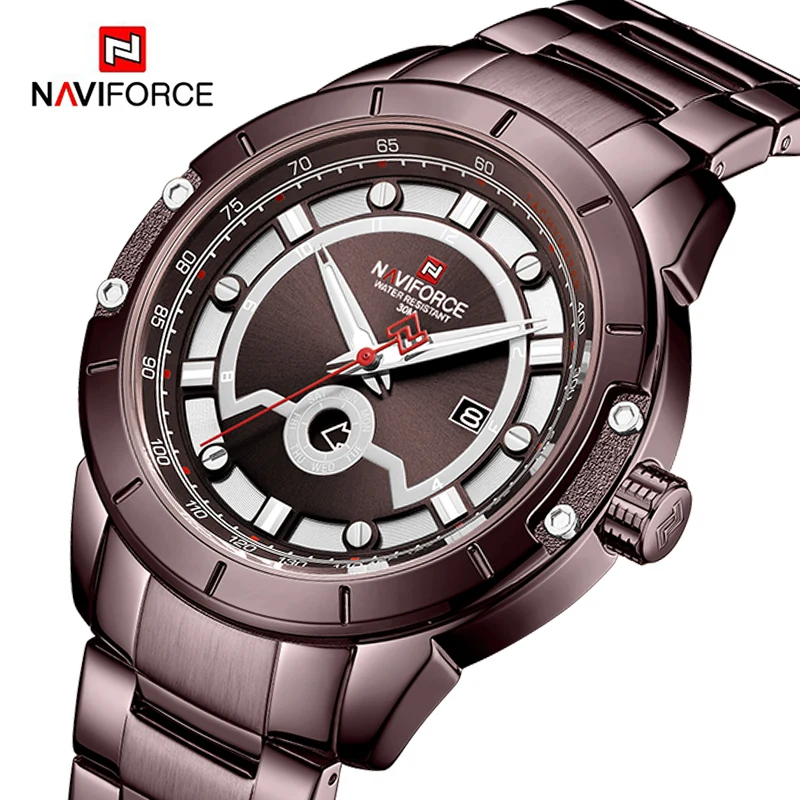 Часы NAVIFORCE мужские спортивные армейские кварцевые водонепроницаемые|Кварцевые