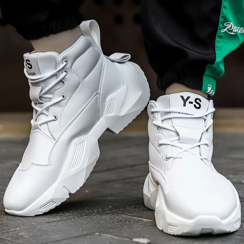 Супер классные Зимние теплый плюш с высоким берцем спортивная обувь для мужчин