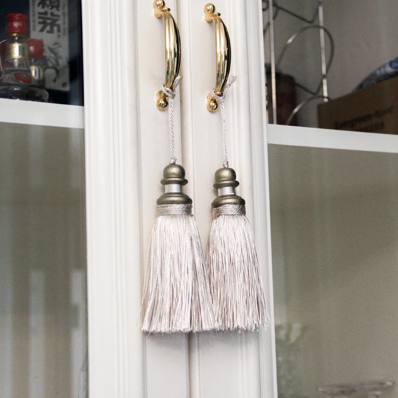 1 шт. золотые кисточки ремесла Отделка висячий шнур шелковая бахрома занавеска