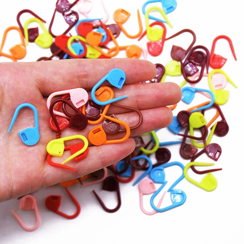 100pcs Useful Mini Plastic Pins Locking Stitch Markers DIY Sweater Mark Pins Buckle Knitting Accessories Needle Clip Hook Tools