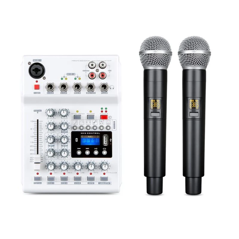 

Lightweight Wireless Mixer Console with UHF Frequency Handheld Microphones