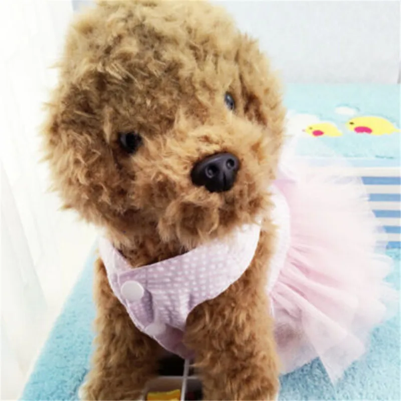 Сезон: весна-лето цветок футболка Tullle Платье Pet Одежда с принтом в виде собак для