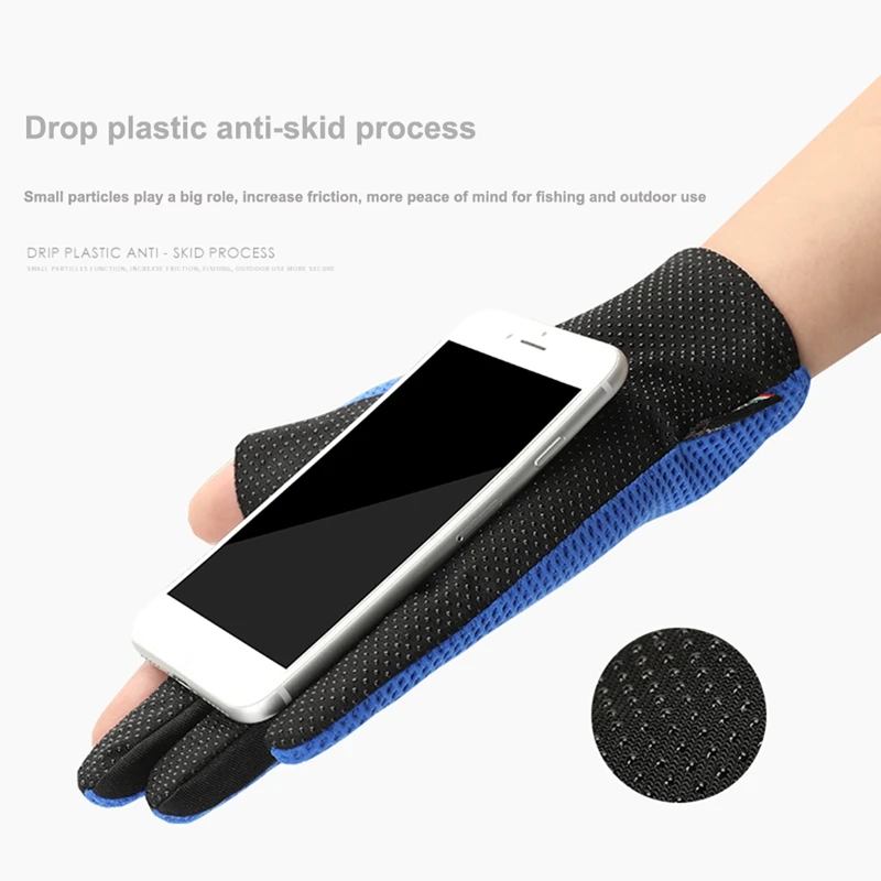 

Summer Fishing Women Gloves Two Cut Fingers Anti-Slip Honeycomb Elastic Breathable Ice Silk Outdoor Cycling Sunscreen Men Gloves
