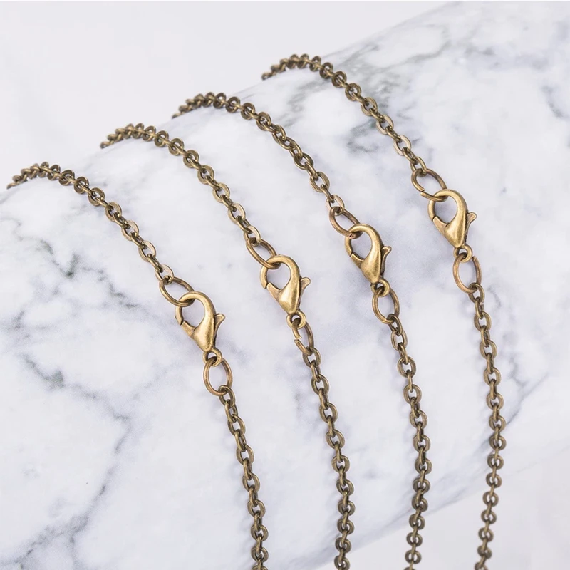 

12 Pcs 24 Inch Necklace Chain Link Cable Chain Necklace with Lobster Clasps for DIY Jewelry Making
