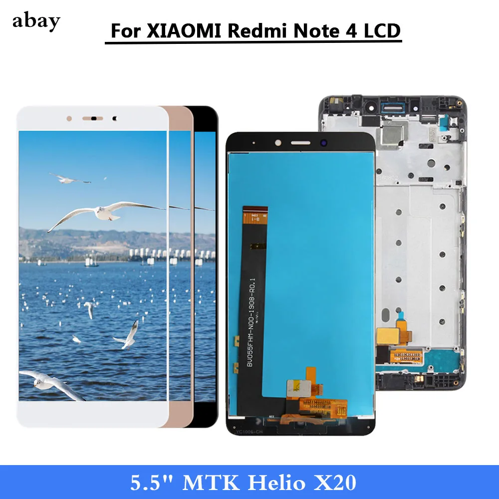ЖК экран для Xiaomi Redmi Note 4 MTK Helio X2 дисплей сенсорный в сборе рамка замена 5