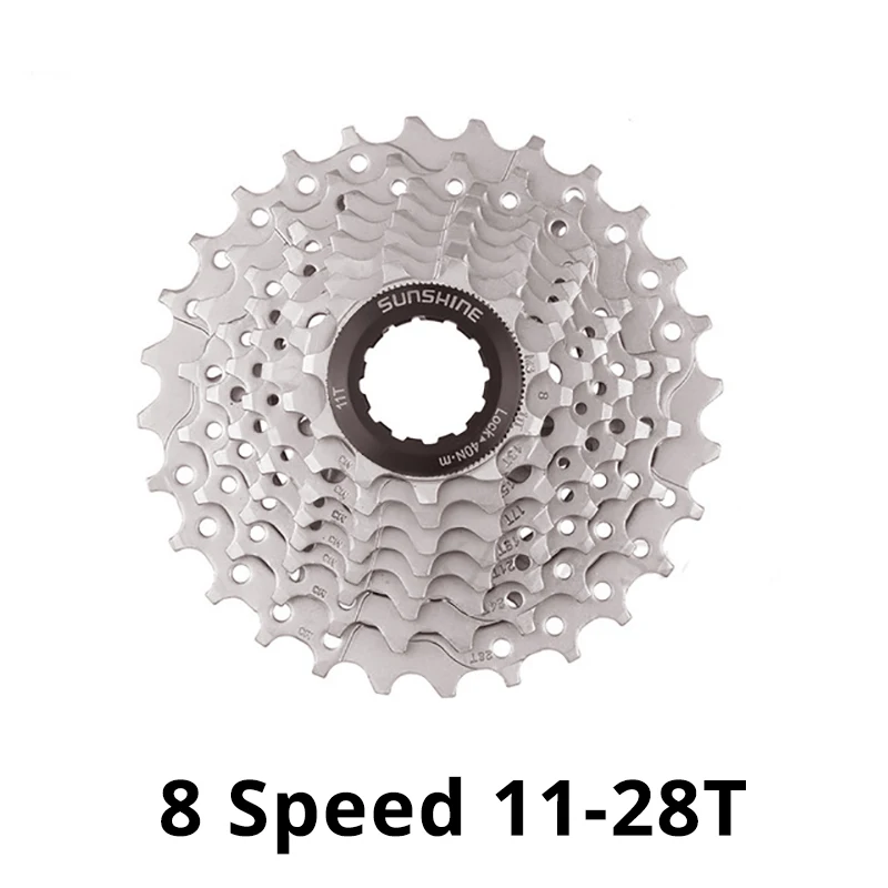 11-28T Silver SUNSHINE 8 скоростей свободного хода MTB дорожный велосипед 8S кассеты 25t 28t 32t 40t 42T маховик для M310 M360 Alivio M410 HG31-8 - Цвет: 11-28T Silver
