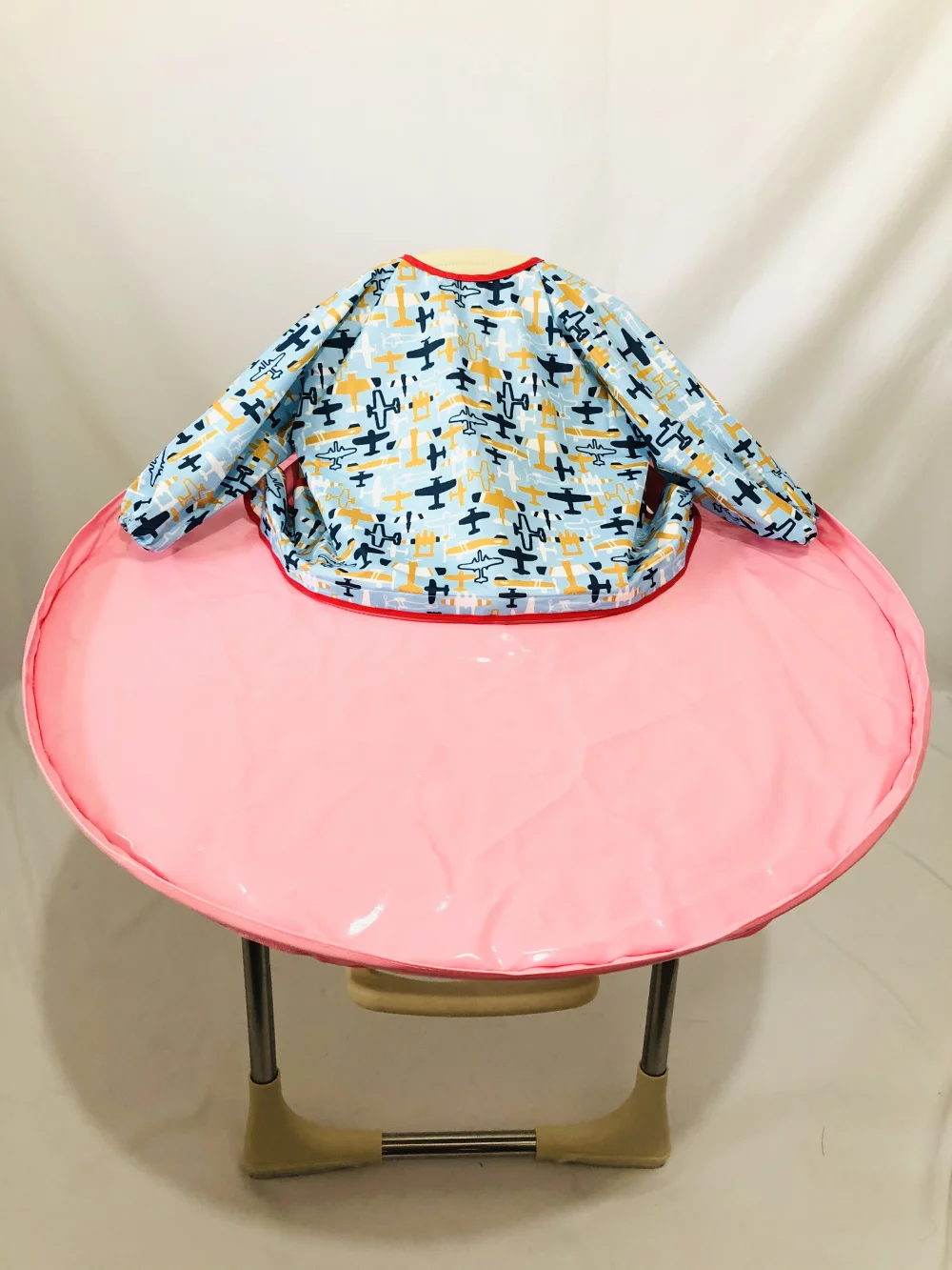 Pink Saucer Plane Роскошный Материал TPU для ребенка BLW самостоятельное Кормление анти-грязный артефакт детский обеденный стул нагрудник поднос коврик блюдце - Цвет: Pink Saucer Plane