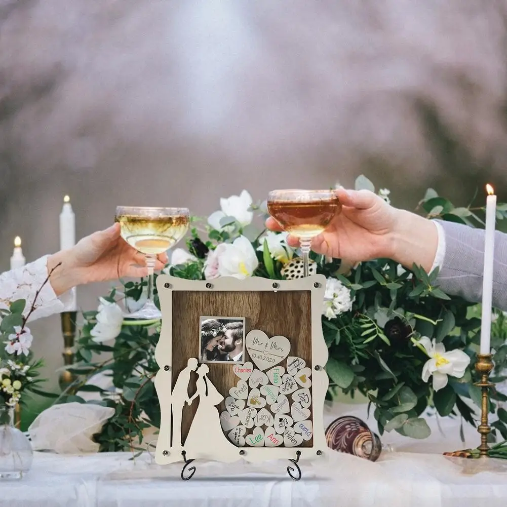 

Rustic Wedding Guest Book Personalized Heart Frame Wedding Decor