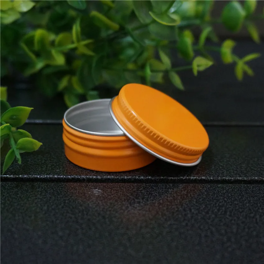 

15g 10-200pcs 40*17mm Orange Empty Round Aluminum Box Metal Tin Cans 15ml Cosmetic Cream Refillable Jar Tea Aluminum Pot