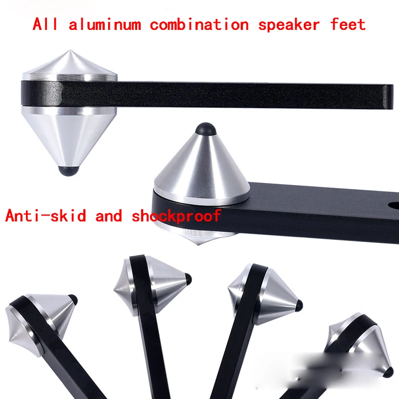 4pcs Pure Aluminium Speaker Isolation Spike Pad Shock Absorbing Stand Feet Nails enlarge