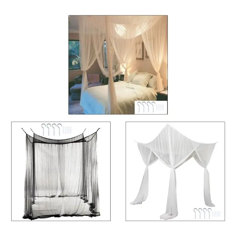

Mosquito Net Canopy 4-Corner Post Student Canopy Bed Size 190 x 210 x 240cm Dropshipping