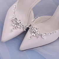 topqueen x34 2 pieces elegant glass drill shoe decoration fashion women anklet charm crystal shoe clip wedding prom accessories
