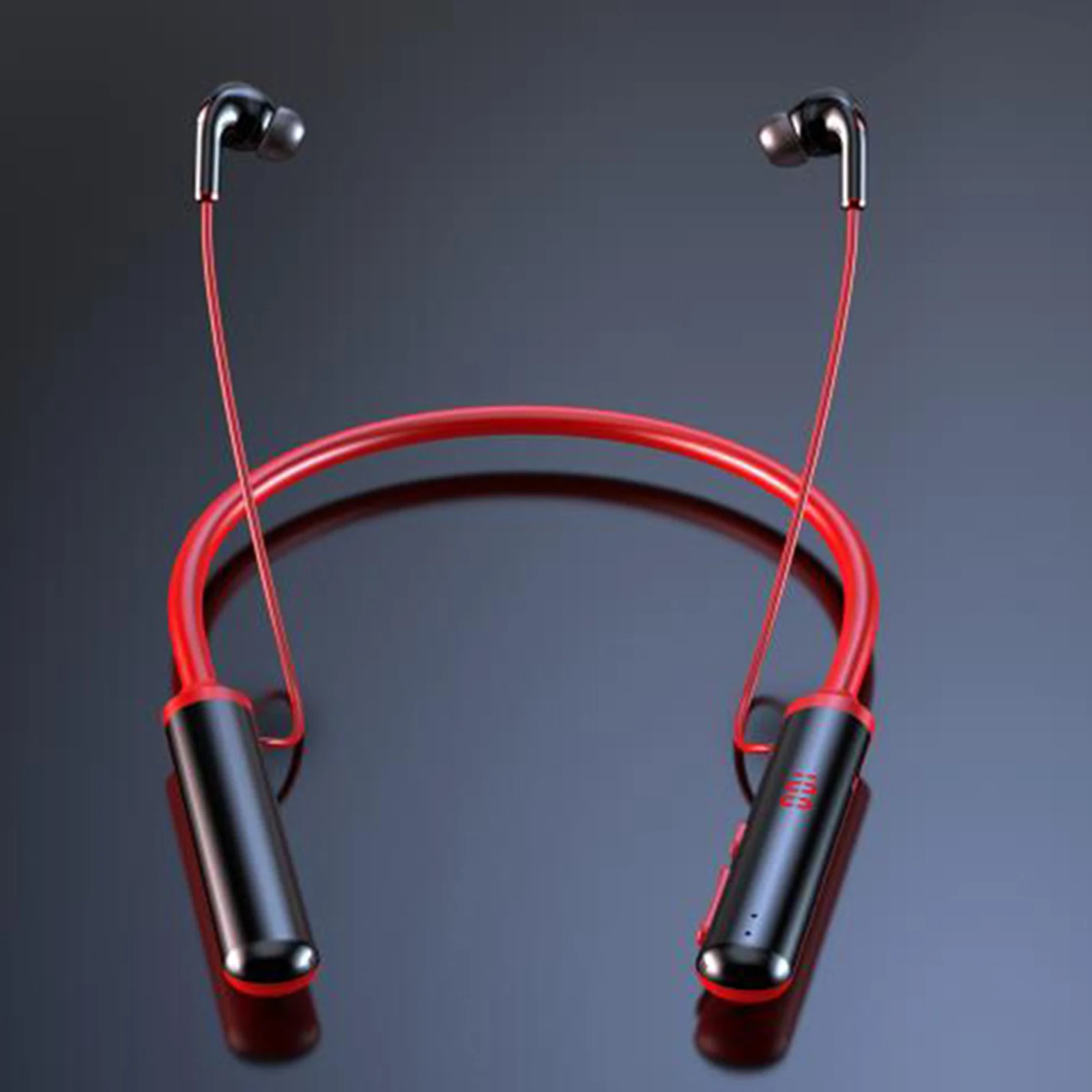 

Bluetooth Wireless Headphones 60 Hours Endurance Sports Earphones Neckband Power LED Display Headset TF Card Magnet with Mic