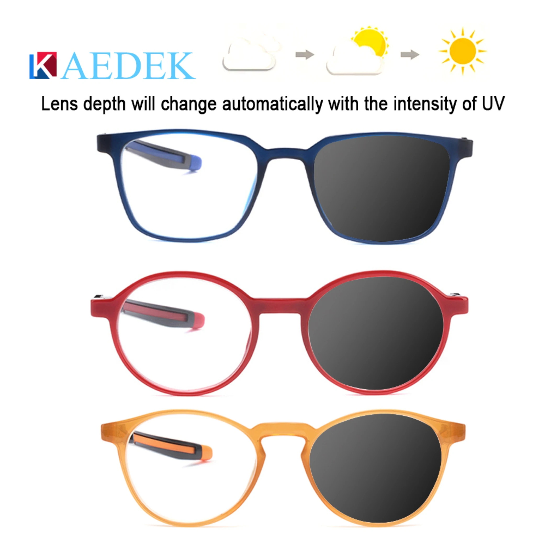 KAEDEK фотохромные + прогрессивные Регулируемые очки унисекс с подвесной шеей для