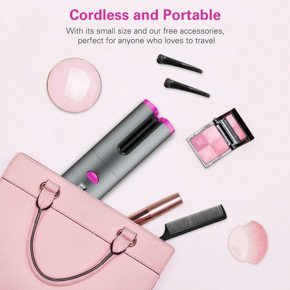 Auto Hair Curlers Waves Intelligent Cordless Automatic Curler Roller Rechargeable Wand Curling Iron For Tools | Красота и здоровье