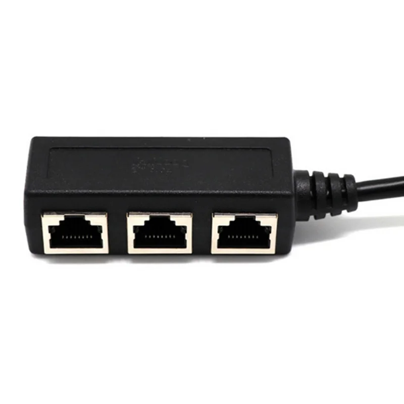 RJ45 LAN Ethernet Черный сетевой разъем сплиттер Кабель-адаптер для сетевого расширения