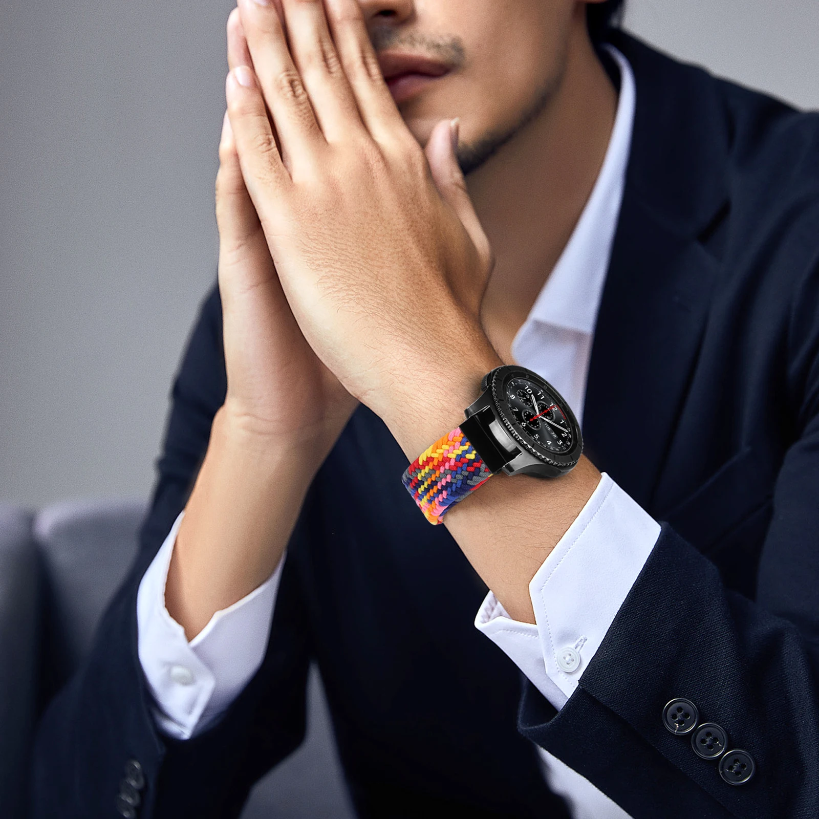 Ремешок нейлоновый для наручных часов Huawei браслет с регулируемой длиной Samsung Galaxy