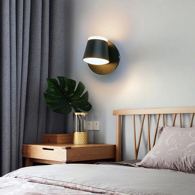 Бесплатная Поворотный Настенный светильник с переключателем прикроватны