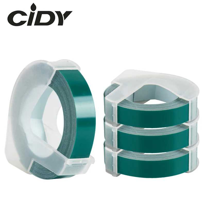 Этикетка CIDY 4 шт озеро Зеленый цвет 9 мм Пластик для DYMO 3D Организатор Xpress тиснения