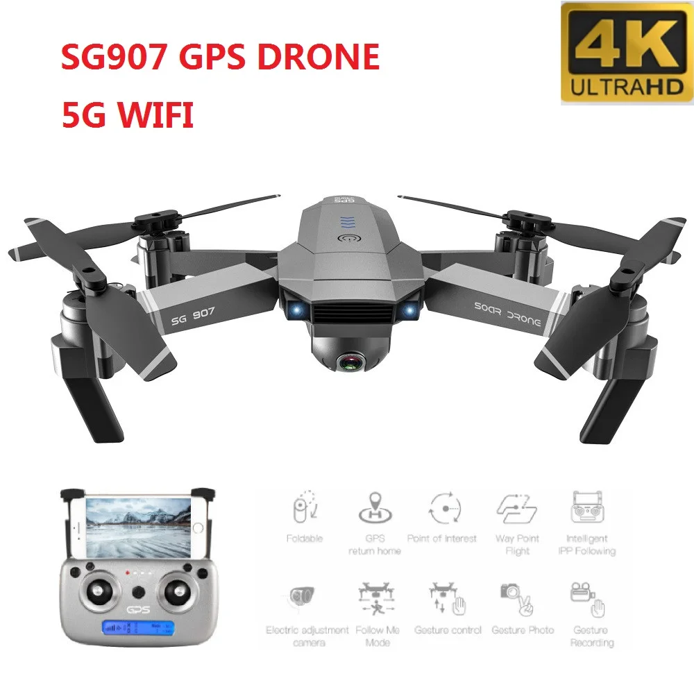 SG907 GPS Drone 4K селфи профессиональные беспилотники с и камерой Wi Fi Gimbal Smart Follow quadcopter