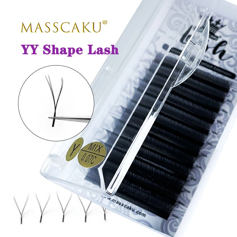 

Hot selling YY lashes synthetic fiber materials false eyelashes extensions c/d curl matte black super comfortable make up lashes