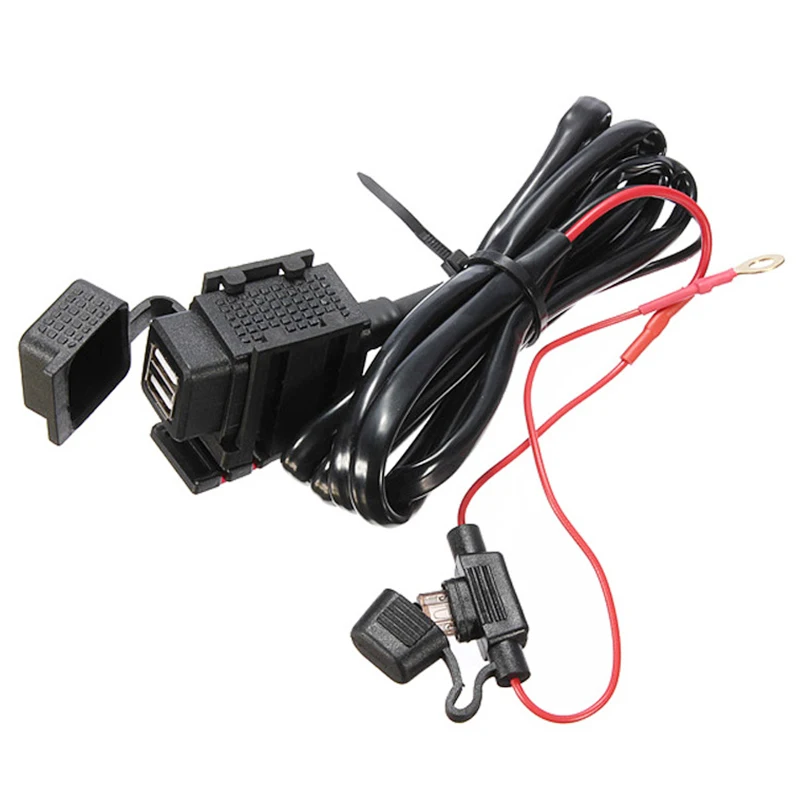 

Dual USB Port 12V Waterproof Motorbike Motorcycle Handlebar Charger Adapter Power Supply Socket for Phone GPS MP4 DC 5V 2.1A