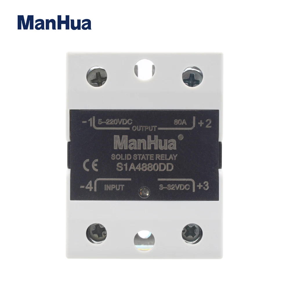ManHua SSR 80A/100A/120A 3-32VDC вход 5-220VDC выход однофазный модуль твердотельного реле